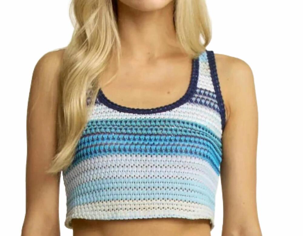 NEW ELEVATOR DISCO cassandra top in blue multi
